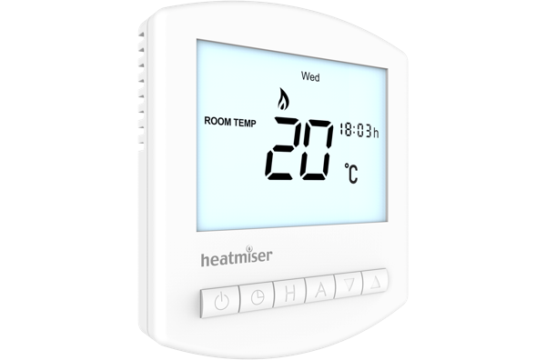 Image 2 of Heatmiser Slimline-HW-N 12v Programmable Digital Thermostat Image 2 of Heatmiser Slimline-HW-N 12v Programmable Digital Thermostat