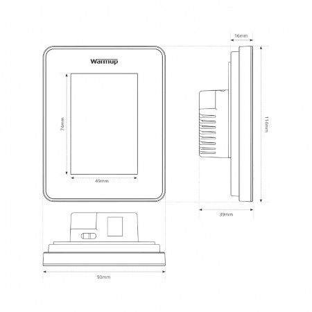 Image 5 of Warmup 7iE Smart Matter WiFi Thermostat Bright Porcelain 7IE-01-BP-LC