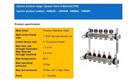 uponor 2 port manifold